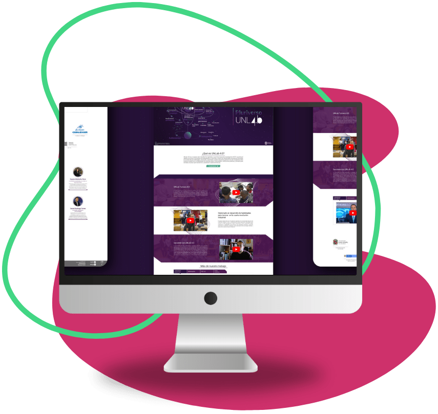 Mockup de una plataforma web educativa diseñada por Andrómeda